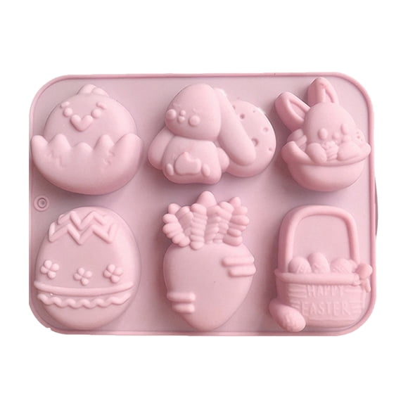 Easter Silicone Molds for Rabbit Egg Cake Chocolate Baking Decorations Holiday Dessert Making DIY Food Grade Non-Stick Cookie Candy Mold