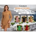 thumbnail image 4 of Cuteduck Women's Fall Casual Long Sleeve Dress Ribbed Round Neck Loose Boho Midi Ruffle Dress S-2XL, 4 of 9