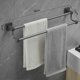 thumbnail image 4 of (Revestimiento gris pistola, 30 cm) Toallero de baño doble - Toallero de acero inoxidable SUS304 grueso para baño, accesorios de baño Toallero doble, 4 of 4