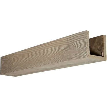 Ekena Millwork 12"W x 8"H x 16'L 3-Sided (U-beam) Sandblasted Endurathane Faux Wood Ceiling Beam, Natural Ash