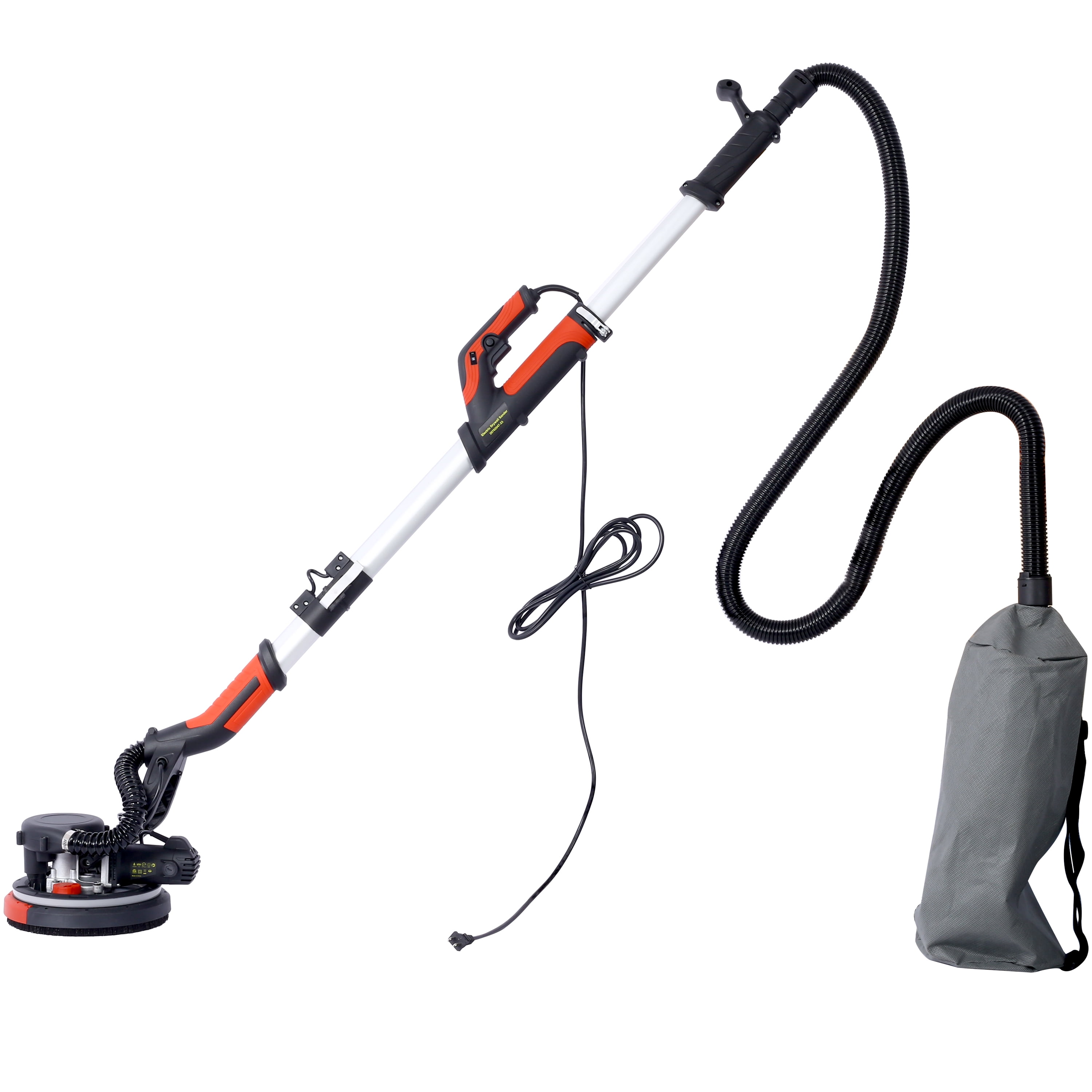 Drywall Sander with Vacuum Attachment, LED Light, Extendable Pole, 360° Rotary Head, Dustless Sanding