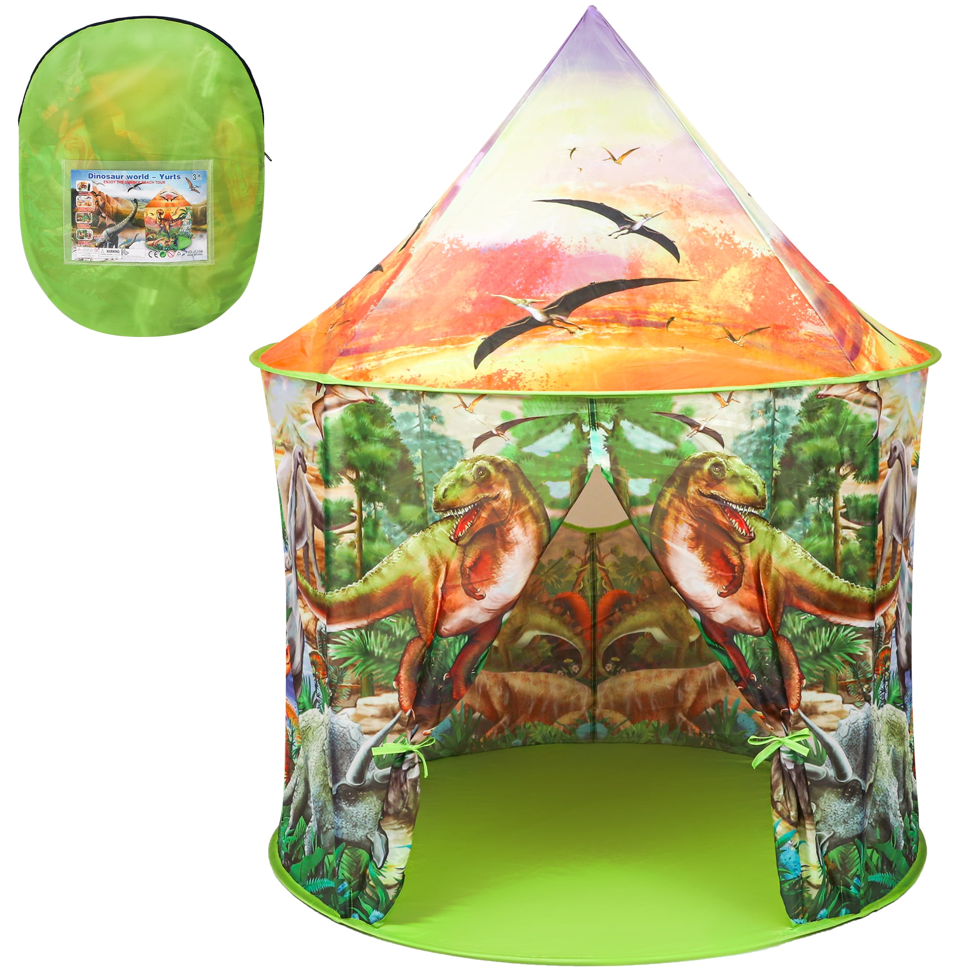 Hot Bee Dinosaur Play Tent, Kids' Dino Adventure Indoor&Outdoor Playhouse, Foldable Tent for