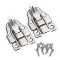 thumbnail image 1 of 2pcs Gift Box Latches Jewelry Box Packing Buckle Antique Wooden Lock Iron Latch Hook Locks with Keyhole (Silver), 1 of 7