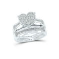 thumbnail image 2 of 10kt White Gold His Hers Round Diamond Heart Matching Wedding Set 1/2 Cttw, 2 of 5