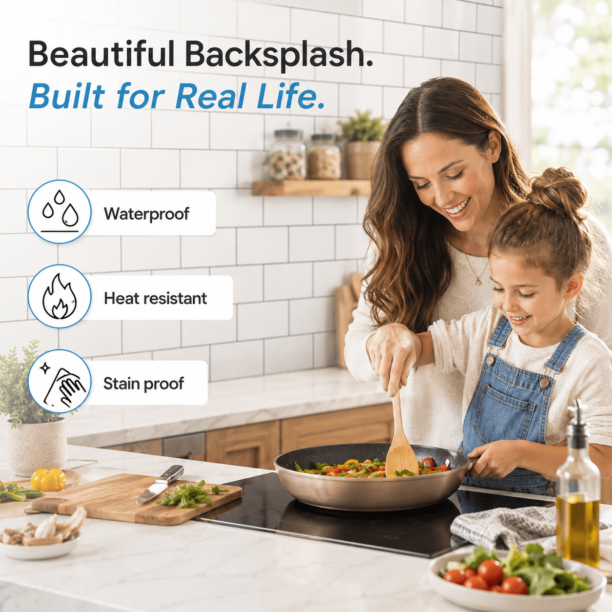 Yeslife 102-Pack Peel and Stick Backsplash Tile, 3" x 6" Glossy White PVC Waterproof Subway Wall Tiles for Kitchen & Bathroom, 12.75 Sq Ft
