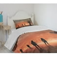 thumbnail image 4 of Ambesonne Zombie Quilted Bedspread Set 2 Pcs, Death Burning City, Twin Size, Salmon Pale Grey, 4 of 6