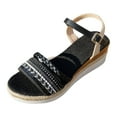 thumbnail image 3 of Mostsola Bohemian Sandals for Women 2025 Open Toe Braided Espadrilles Slingback Wedge Sandals, 3 of 9