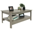 thumbnail image 6 of Sunnydaze Rustic Rectangular Wood Coffee Table with Shelf, Thunder Gray, 6 of 10