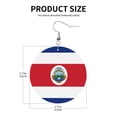 thumbnail image 3 of Flag Of Costa Rica Dangle Round Lightweight Drop Circle Earrings For Women, 3 of 6
