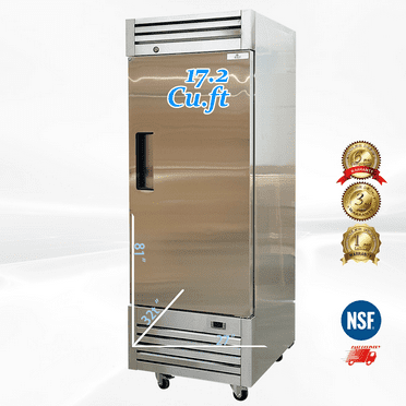 Commercial Reach-In Upright Freezer,29 inches,17.2 Cu.ft,Stainless Steel exterior,Automatic defrost,Digital Temperature Control,NSF certified.