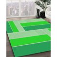 thumbnail image 3 of Ahgly Company Machine Washable Indoor Square Transitional Neon Green Area Rugs, 5' Square, 3 of 7