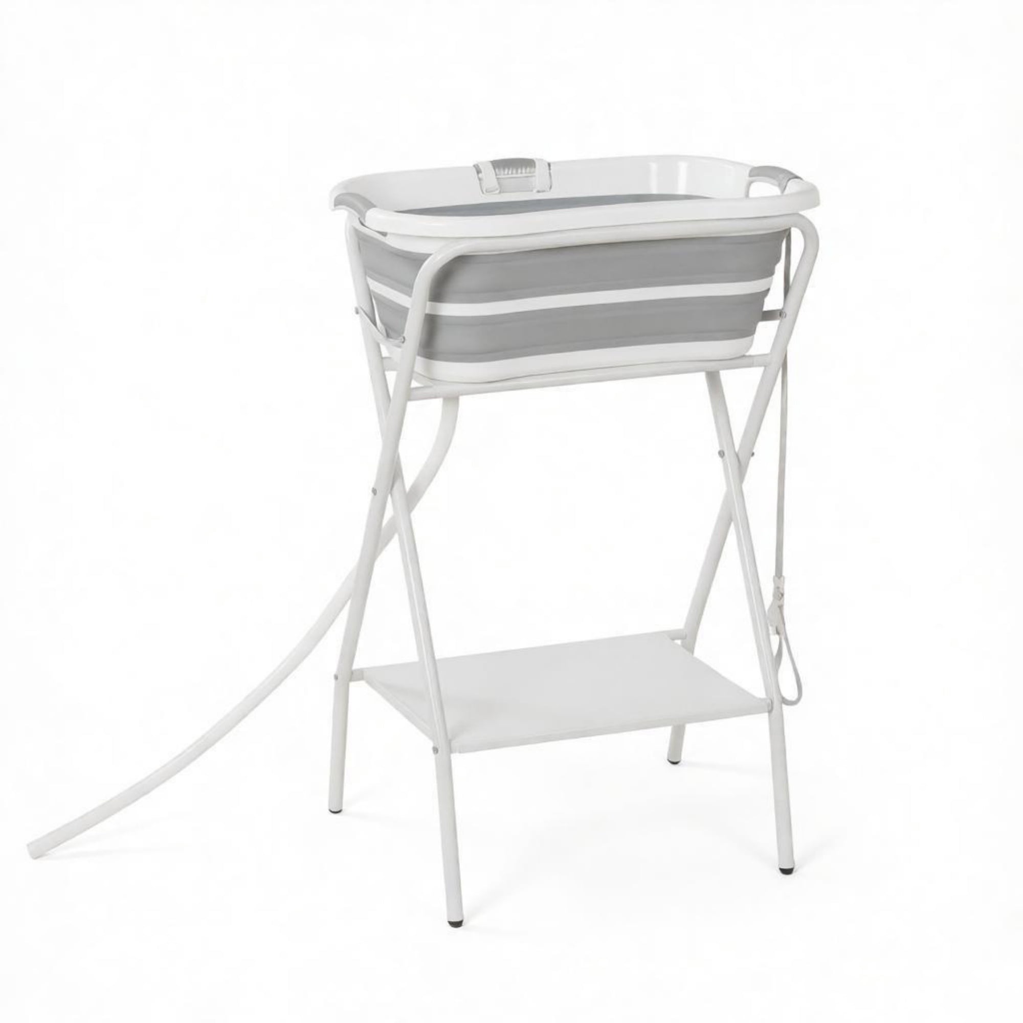 Dog Bath Tub for Small Dogs, Elevated Foldable Dog Washing Station, with Hose, Storage Shelf, for Puppies