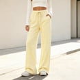thumbnail image 6 of Bosfbaoi Sweatpants for Women Striped Wide Leg Drawstring Elastic Waist Loose Casual Trousers with Pockets, 6 of 8