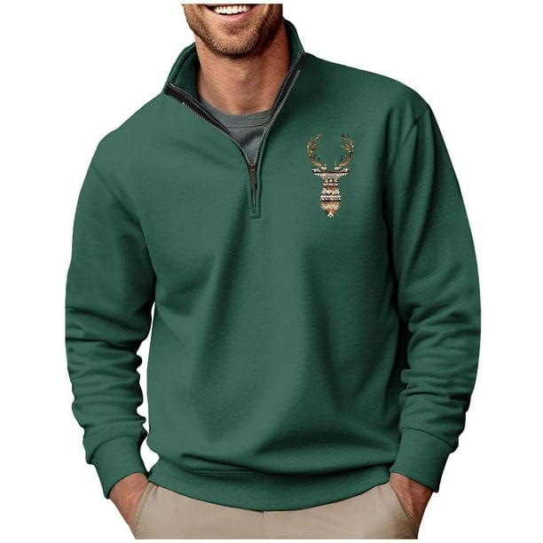 Blusa y camisa de manga larga con cuello alto para hombre, sudadera con capucha estampada, jersey deportivo con media cremallera, blusa de manga larga con cuello alto para hombre, blusa de poliéster