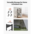 thumbnail image 6 of VEVOR 5-Tier Foldable Storage Shelf, 28W x 13D x 66H Inch Folding Metal Rack Shelving Unit, No Assembly Organizer Shelf with 5 Wheels & 4 Hooks for Pantry, Kitchen, Garage, Basement, Black, 6 of 9