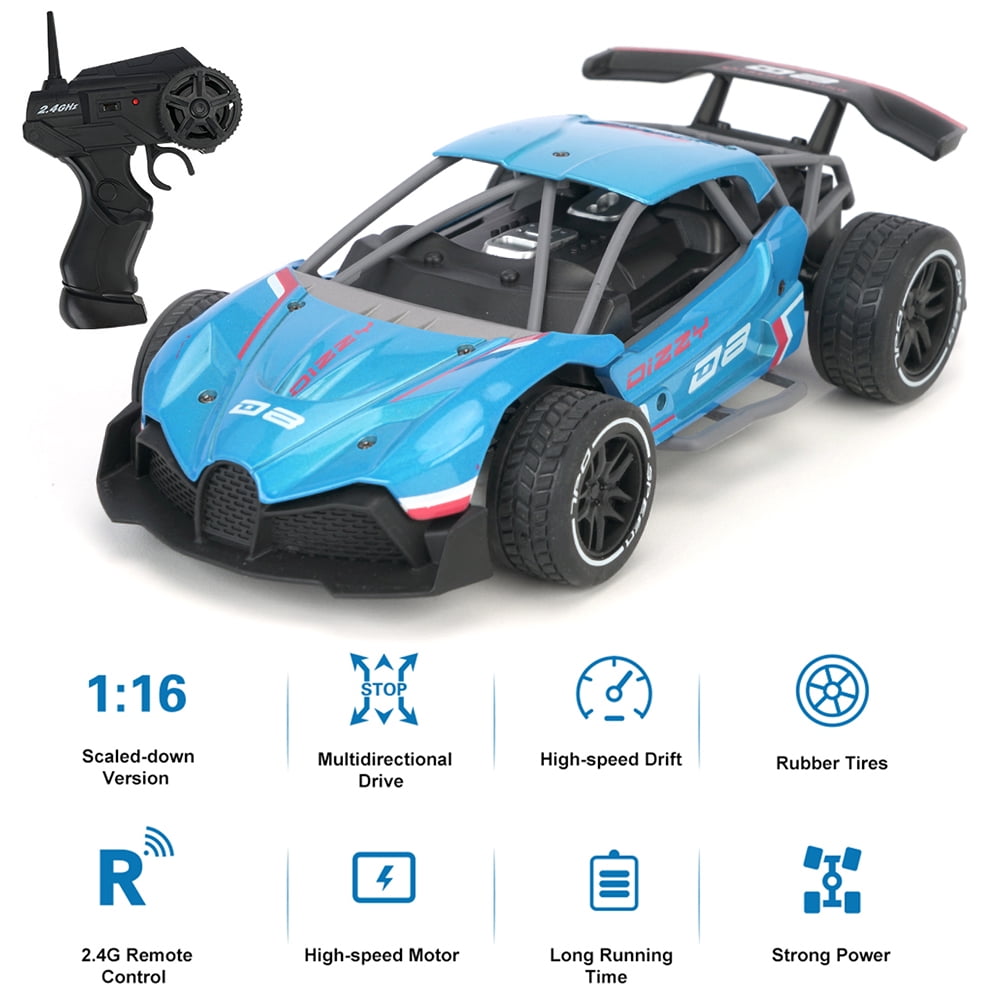 1:16 RC Car Alloy Drift High-speed Radio Remote Control Racing Truck Gift Blue