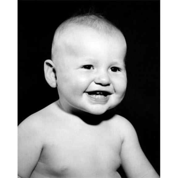Portrait of Cheerful Baby Poster Print - 18 x 24 in.