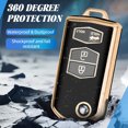 thumbnail image 5 of Key Fob Cover Compatible with Mazda 3 6 8 CX-3 CX-5 CX-7 CX-9 Miata MX-5 RX-8 Keychain Case Holder Protector,Gold-black, 5 of 6