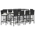 thumbnail image 4 of vidaXL Patio Bar Set Outdoor Table and Chair Set with Cushions Poly Rattan, 4 of 61