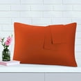thumbnail image 3 of PiccoCasa 300 Thread Count Egyptian Cotton Pillowcases Set of 2, Queen(20"x30"), Neon Orange, 3 of 7