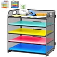thumbnail image 1 of Bandeja Organizadora de Papel de 5 Niveles con asa, Organizador de Archivos de Malla para Escritorio, Clasificador para Suministros de Oficina, 1 of 4