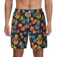 thumbnail image 2 of Goofa Colorful Pineapples1 Printed Men's Swim Trunks Board Shorts Quick Dry Mens Swimming Trunks with Compression Liner,Breathable Fit Hawaii Beach Shorts-3X-Large, 2 of 9