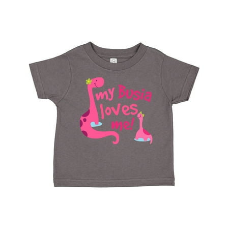 

Inktastic My Busia Loves Me Girl Dinosaur Gift Toddler Toddler Girl T-Shirt