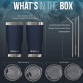 thumbnail image 6 of BluePeak Double Wall Stainless Steel Vacuum Insulated Tumbler Set, 2-Pack, 30 oz, Navy, 6 of 7