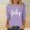 #061-Purple, variant on Ounisa Shirts for Women 3/4 Sleeve Plus Size Tops Loose Crew Neck T Shirts Casual Summer Letter Printed Tops