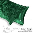 thumbnail image 2 of MR&HM Satin Comforter Set 7 Pieces Full Size - Luxurious Pinch Pleat Bed in a Bag with Satin Comforter, Satin Sheets, Satin Pillowcases & Shams, Silky Soft Bed Set for All Seasons (Dark Green), 2 of 7