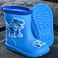 thumbnail image 4 of Hpapadks Rain Boots Kids Non Comfortable Outdoor Play Shoes Cartoon Printed Mid Top Cute Water Shoes Boys Waterproof Boots Blue, 4 of 6