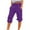 Purple, variant on QUYUON Ladies Capris with Elastic Waist Linen Capris for Women Casual Summer Linen Loose Cropped Pants Trousers Female Straight Leg Crop Pants with Pockets Durable Cropped Pants, Style P214 Black L