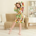 thumbnail image 3 of FORMRS Niños Bathrobe Unisex Hooded Robe Soft Plush Pajamas Sleepwear, Size 7-9T, Beige Leaves, 3 of 7