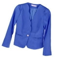 thumbnail image 2 of Chaqueta de Negocio de Mangas Largas Un Botón Cuello Ondulado Traje de Oficina Casual para Otoño Invierno Azul Baoblaze Chaqueta de trabajo para mujer, 2 of 8