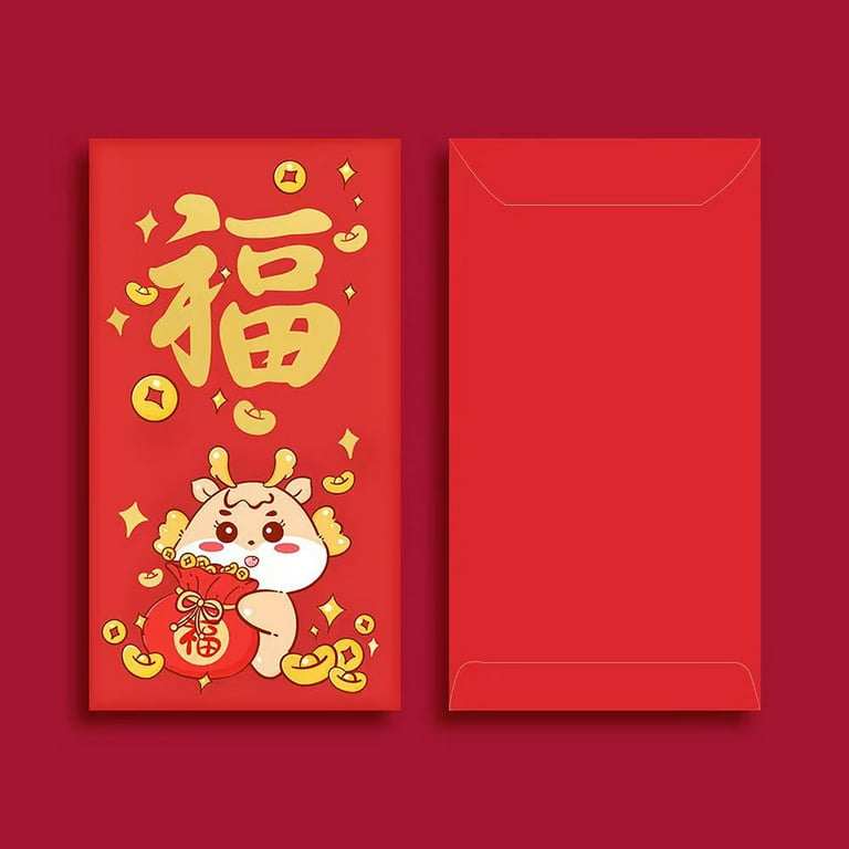 JikoIiving Chinese New Year Red Envelopes 2024, Lunar New Year of Dragon  Lucky Money Envelopes, Red Envelope Packets with 8 Different Cute Chinese  Dragon Patterns 