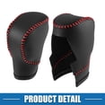 thumbnail image 6 of Unique Bargains Gear Shift Lever Cover Trim for Honda 11th Civic 2022 2023 Black Faux Leather Red Line, 6 of 7