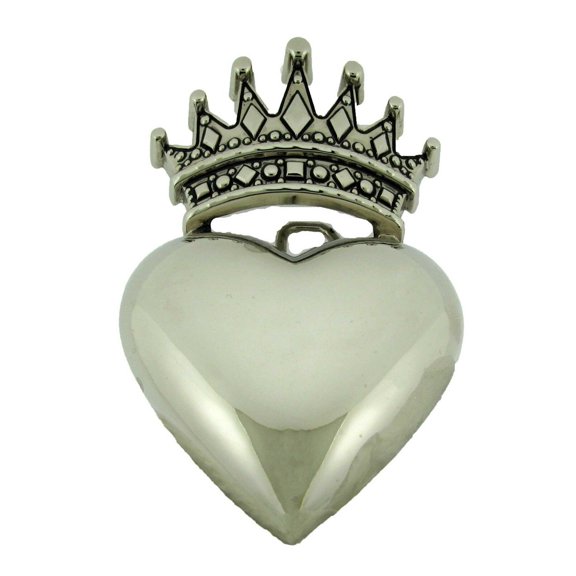 Heart Shaped Belt Buckle Silver Metal Chrome Rock Rebel Fashion Brushed Tattoo Gothic new Style