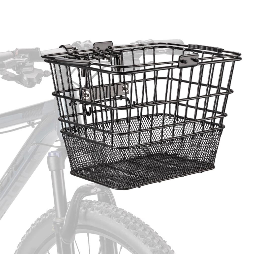 Yihuala Detachable Front Bike Basket Electric Bikes Storage Basket Cycling Bike Wire Baskets for Road Bikes Travel Easy Assembly