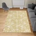 thumbnail image 2 of Botanic Turkish Area Rug, Floral Pattern Spring Season Blossoms Branches Leaf Beauty Field Design, Soft Carpet for Living Room Decor with Distressed Look, 5.2' X 7.6', Dark Mustard, by Ambesonne, 2 of 4