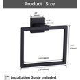thumbnail image 2 of LSWYYP Towel Ring,Stainless Steel Rectangular Wall Hand Towel Holder,Modern Bathroom Washcloth Holder for Bathroom Kitchen, Matte Black, 2 of 8