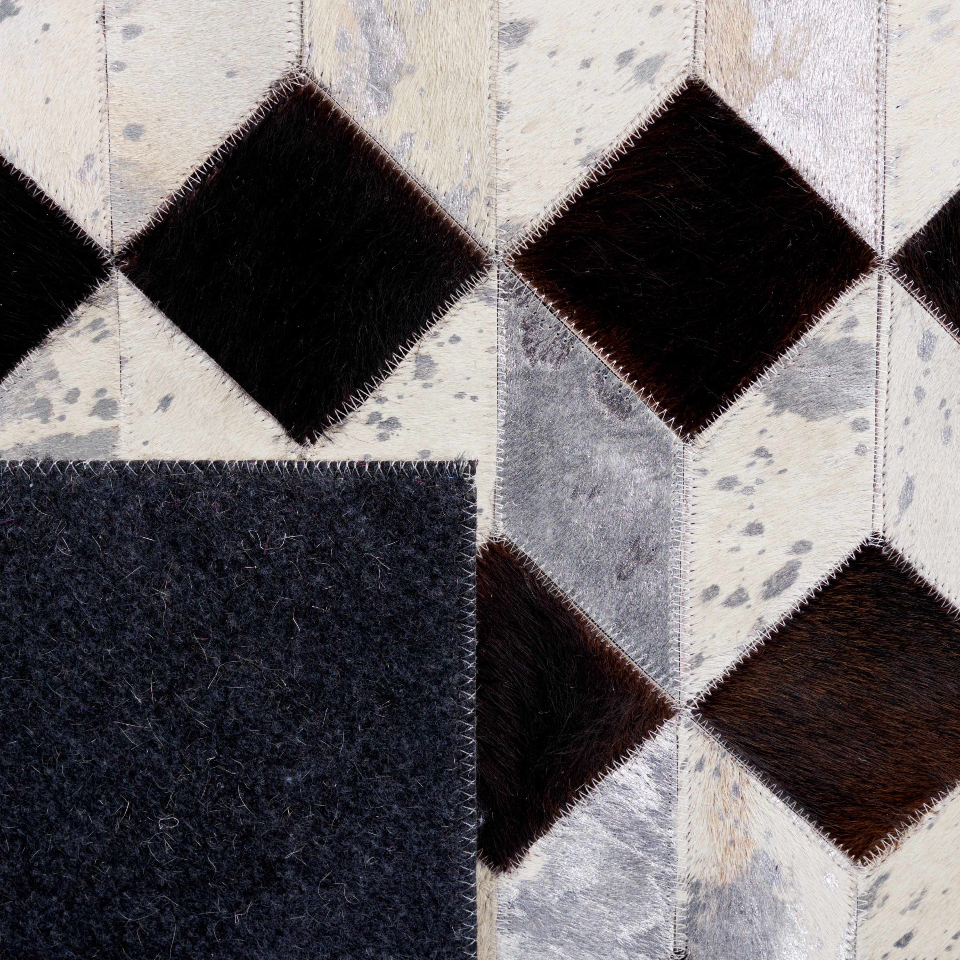 SAFAVIEH Studio Leather Harry Geometric Area Rug, Beige/Black, 5' x 8'