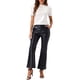 thumbnail image 2 of Camiseta casual de mujer con brillo, cuello redondo, mangas abullonadas y stretch L holográfica blanca, 2 of 6