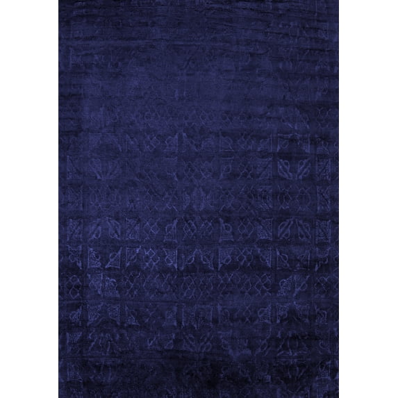 Ahgly Company Indoor Rectangle Abstract Blue Modern Area Rugs, 3' x 5'