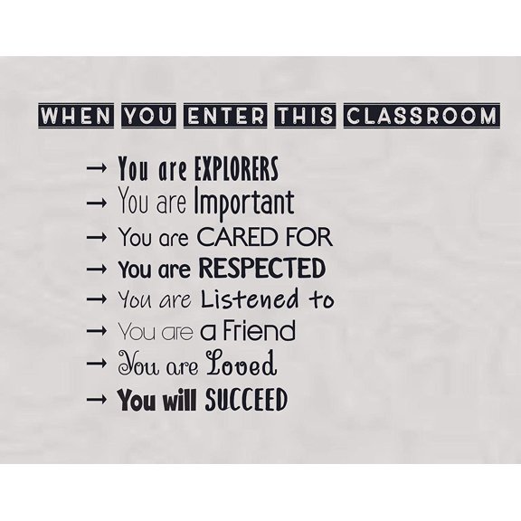 Classroom Wall Decals Stickers Decor Educational Motivation Quotes for Teachers Students School Room Library Nursery Kindergarten Bedroom Home Murals Decals Wall Art Vinyl Decoration Size (22x25 inch)