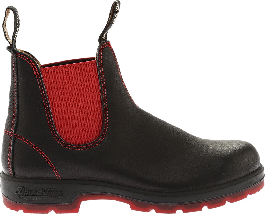 Blundstone Super 550 Series Chelsea Boot Black/Red Gore/Red Sole 6 M 