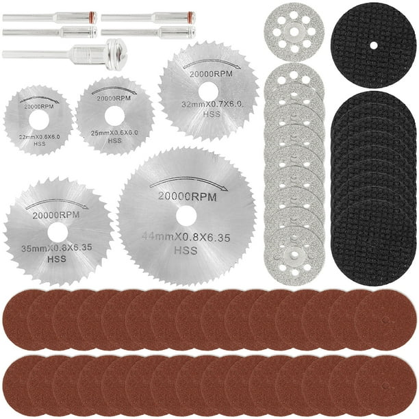 Harupink 62Pcs Diamond Cutting Wheel Cutting Disc and Mini Circular Saw Blade Rotary Tool