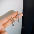 thumbnail image 3 of Fiudx Los Pendientes Son Elegantes, Elegantes, Elegantes, Diamantes, Imitación, Oídos Sensibles, Uso Diario, Accesorio Moda, Color Azul., 3 of 7