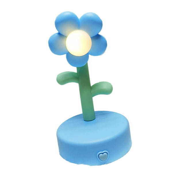 Lámpara de mesita de noche de flores, lámpara de mesa, lámpara de mesa de flores linda, luz nocturna portátil, resistente y resistente