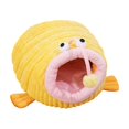 thumbnail image 2 of Sahpxhe Cat Bed, Angler Fish Shaped Warm Winter Plush Cave Pet Bed With Hanging Pom pom Toy For Indoor Cats And Small Dogs, 2 of 6