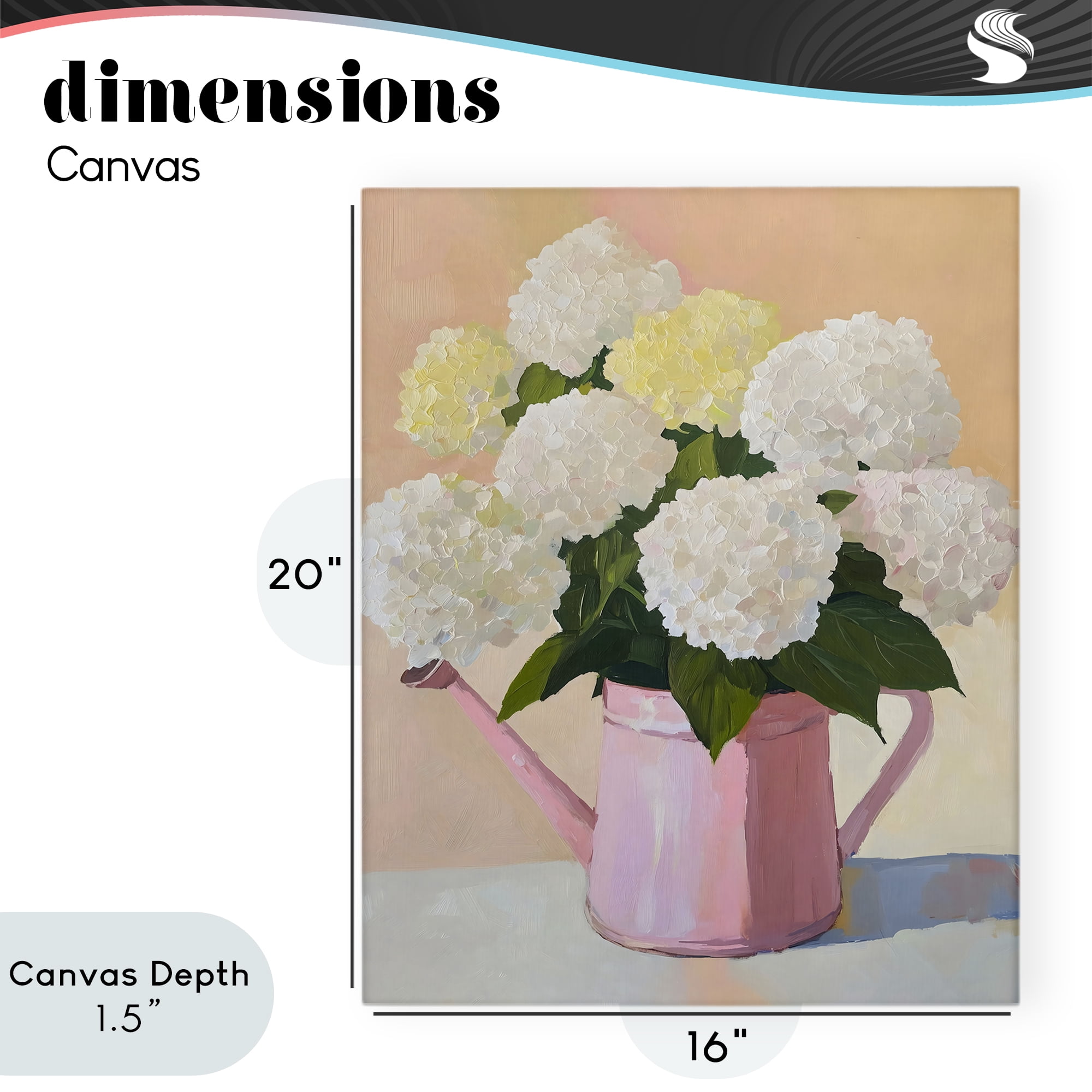 Stupell Industries Hydrangeas in Watering Can Canvas Wall Art, design by The Prints Vibe
